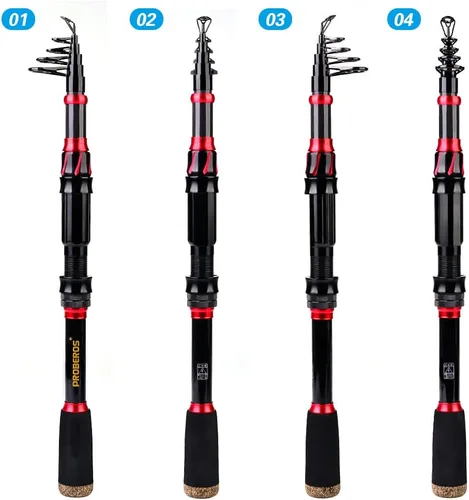 Vista 7 de Combo de caña de pescar y carrete, caña de pescar telescópica de fibra de carbono de 6.9 pies con combo de carrete de spinning/baitcasting, agua A