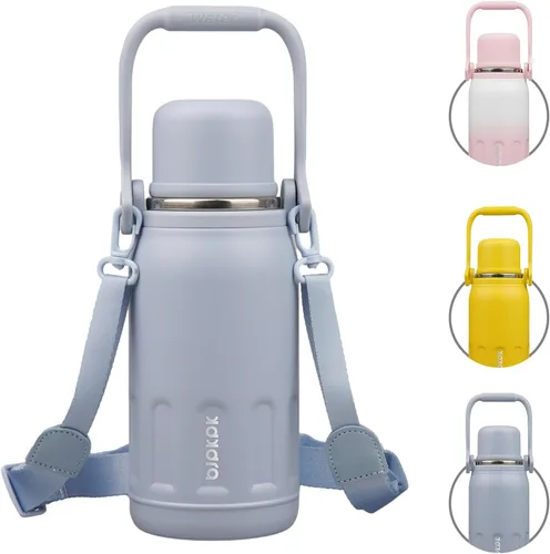 Vista 25 de BJPKPK - Botellas de agua termoaisladas de 27 onzas con tapa y asa de transporte, botellas de agua de acero inoxidable libres de BPA para la Verde