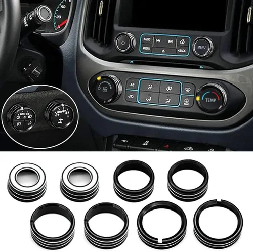 Vista 13 de Cubierta de perilla de audio de CA compatible con Chevrolet Chevy Colorado GMC Canyon 2015-2022 consola central control de clima automático señal