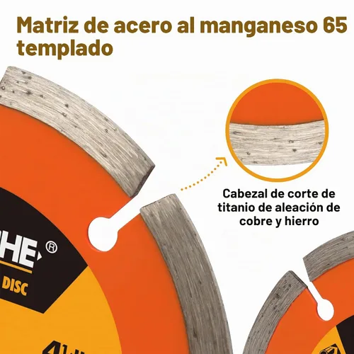 Vista 3 de Hoteche 3 cuchillas de corte de diamante de 4-1/2 pulgadas para amoladora angular, hoja de corte en seco/húmedo para ladrillo, mampostería