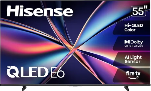 Vista 33 de Hisense 43" Serie E6 Cinema Hi-QLED 4K UHD Smart Fire TV (43E6QF, modelo 2025) - Sensor de luz AI, Dolby Vision · Atmos, control remoto por voz