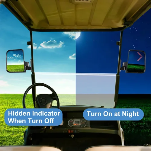 Vista 7 de Espejo universal para carrito de golf, espejos laterales para carrito de golf, espejos retrovisores para Club Car EZGO Yamaha UVT AVT Espejos