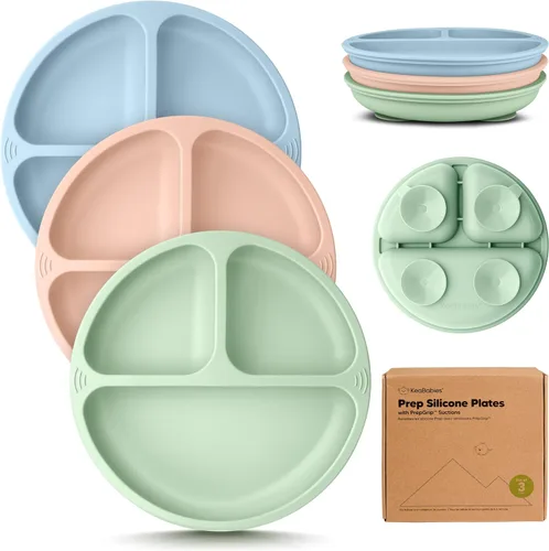 Vista 22 de KeaBabies - Placas de succión para bebé, niño, 3 unidades, silicona sin BPA Alps