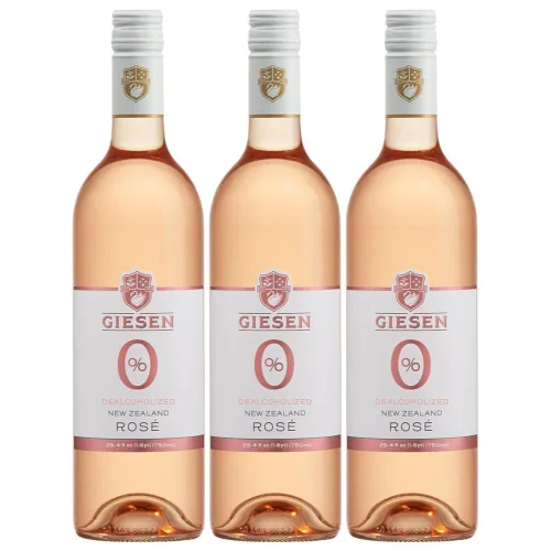 Vista 3 de Giesen Rosa sin alcohol, desalcoholizada a < 0,5% ABV, ligera y fresca, rosa eliminada con alcohol de Marlborough, Nueva Zelanda, 25.4 fl oz