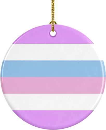 Vista 21 de Caroline's Treasures Trigender Pride - Adorno de cerámica para colgar en el árbol de Navidad, para el hogar, Navidad, fiestas, regalo, 3 pulgadas