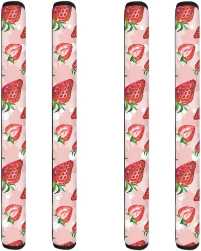Vista 35 de Coldinair Fundas protectoras antideslizantes para manijas de puerta de refrigerador con estampado de mármol aguamarina, asas de decoración