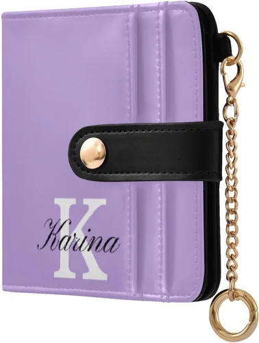 Vista 34 de Sinestour Custom Beige pattern Small Wallet for Women RFID Blocking Leather Bifold Small Purse with Card Holder Zipper Coin Pocket ID Window