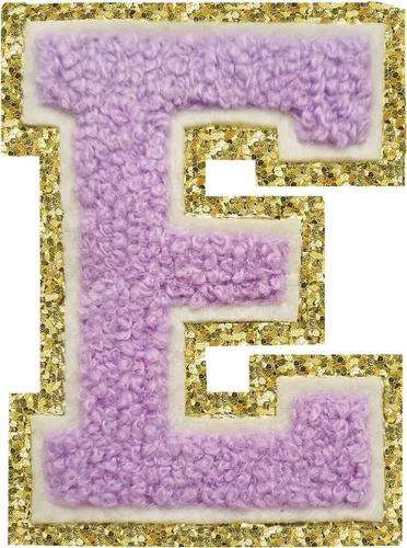 Vista 77 de 3Pcs Letter Patches Varsity Glitters Chenille,SPRT Iron on Blue Letter Patch,Alphabet Cloth Patch for Team Costume Decoration 3.1in Height S