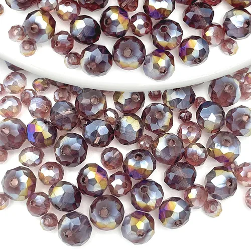 Vista 19 de 246 cuentas de cristal redondas de 0.118 pulgadas (0.118 in) con múltiples facetas sueltas espaciadoras de cristal para hacer joyas, pulseras