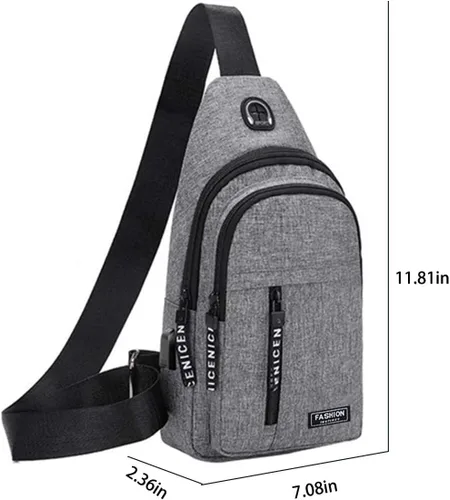 Vista 3 de Gecau Bolso bandolera multiusos - Bolso cruzado en el pecho - Mochila deportiva de senderismo - Mochila casual para hombres y mujeres