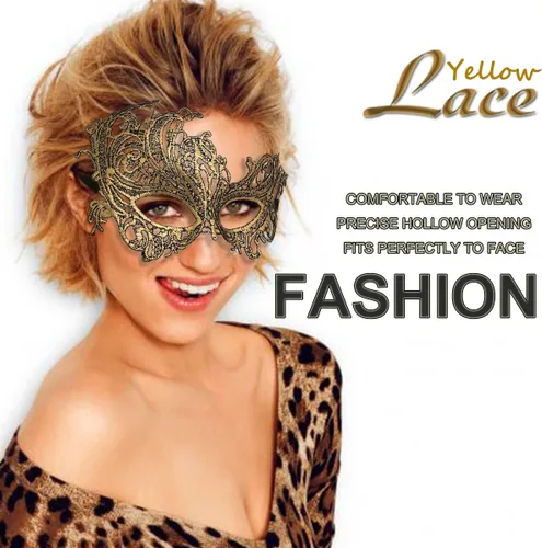 Vista 4 de Máscara de mascarada para mujer, máscara de encaje para Halloween, carnaval, Mardi Gras, disfraz de fiesta