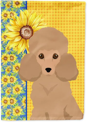 Vista 58 de Caroline's Treasures WDK5313GF Bandera de jardín con diseño de girasoles de verano, color negro y tostado, Airedale Terrier para buzón, bandera