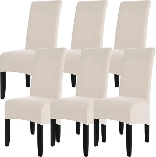Vista 11 de ele ELEOPTION Fundas grandes de terciopelo y elastano para silla, fundas protectoras suaves y elásticas para silla, extraíbles y lavables para Negro