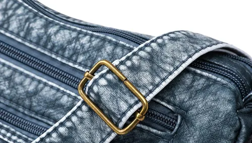 Vista 5 de Bolso Hobo de cuero para mujer, bolso de mezclilla retro, bolso cruzado grande, bolso de hombro casual