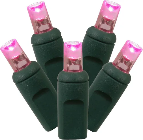 Vista 26 de Vickerman Juego de 100 luces LED GW WA Ec multicolor con LED gran angular de molde único, 36 pies