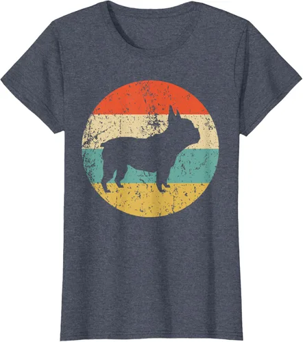 Vista 63 de Camiseta de perro retro de Bulldog Francés Negro