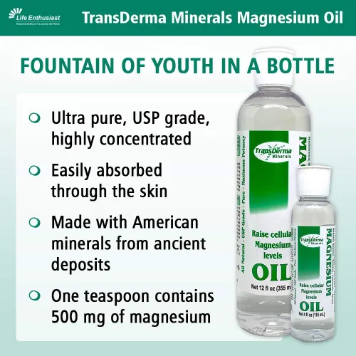 Vista 3 de Aceite de magnesio de 4 onzas – Suplemento de magnesio puro y potente para la salud de la piel – Cloruro de magnesio líquido puro hexahidrato hecho