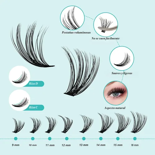 Vista 5 de AMZGIRL Lash Kit de racimos de 320 unidades, extensiones de pestañas
