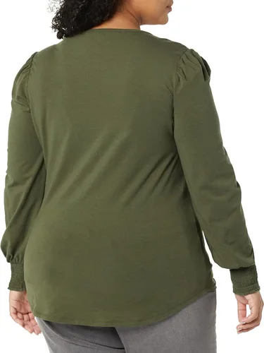 Vista 5 de Tienda Essentials - Camiseta de manga larga con cuello redondo y puños fruncidos para mujer