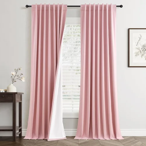 Vista 39 de Jowels - Cortinas opacas con pestaña trasera color beige cálido de 84 pulgadas de largo, 2 paneles para sala de estar y dormitorio, color beige