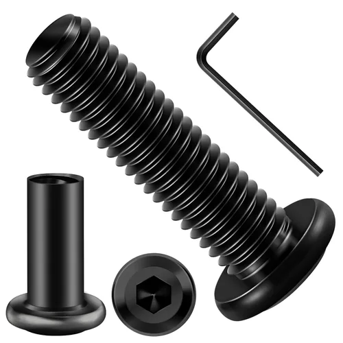 Vista 10 de Mywish M5 x 8mm 20 piezas de tornillos de cabeza plana con rosca hexagonal, pernos de acero inoxidable 304 para muebles con rosca completa, óxido