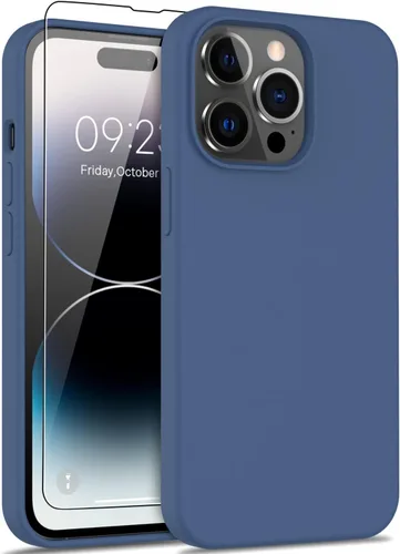Vista 66 de bemal Funda para iPhone 14 Pro con protector de pantalla, silicona líquida de ajuste delgado, forro de microfibra suave, diseñada para mujeres