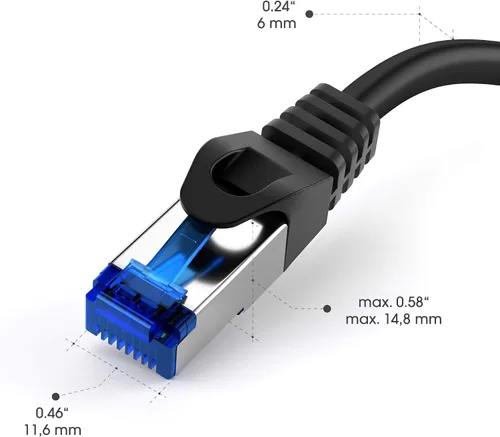 Vista 2 de KabelDirekt – Cable de red – 10Gbps, para máxima velocidad de Internet de fibra óptica – 0.8 pies, disponible en 1-100 pies – Cable Ethernet y LAN