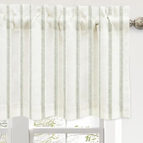 Vista 14 de DriftAway Briony - Cortina opaca con amarre para cocina, ajustable, diseño de globos, líneas texturizadas, estampadas, persianas romanas