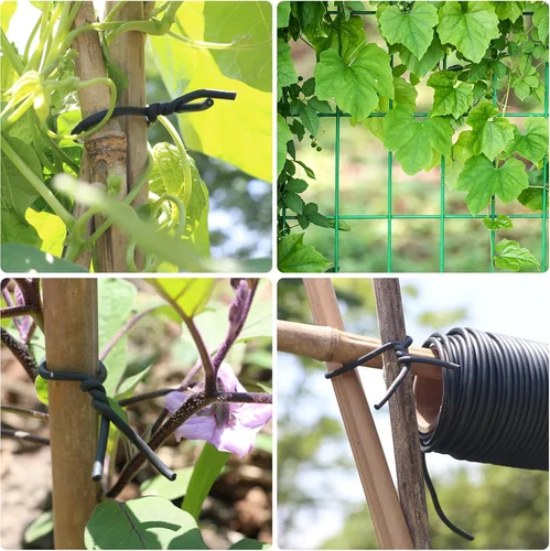 Vista 4 de Brida de alambre flexible para jardín, lazos para plantas de giro suave, soporte para plantas para apoyar y fijar ramas de plantación de jardín