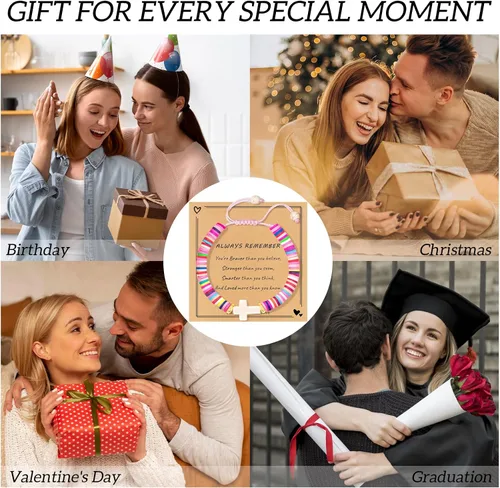 Vista 7 de Regalos navideños para niños, niñas adolescentes, mujeres, linda pulsera de cruz para niñas, regalos de Navidad cristianos para mujeres, ideas