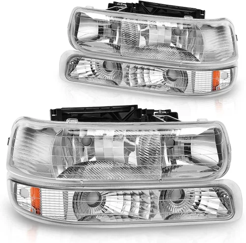 Vista 40 de DWVO Faros delanteros compatibles con Chevy Silverado 1500 1500 HD/2003-2004 Silverado 2500/2003-2006 Silverado 2500HD 3500/2003-2006 Avalanche 1500