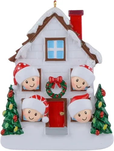 Vista 8 de House Family of 2 - Adorno de Navidad personalizado para pareja 2023 – Adorno de primera Navidad en el nuevo hogar – Regalo único de recuerdo