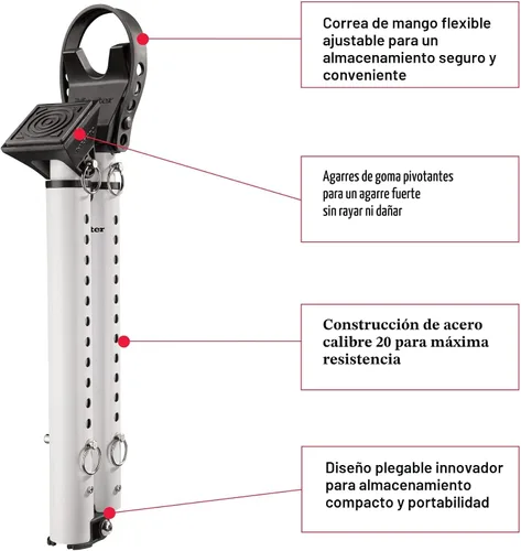 Vista 3 de Master Lock Tope de puerta corredera y barra de seguridad de puerta, ajustable para puertas batientes y correderas, lo suficientemente compacto como