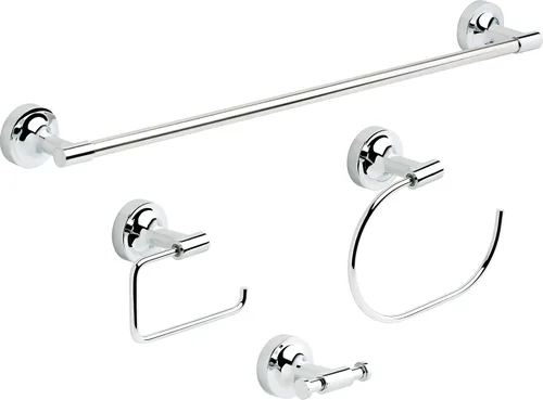 Vista 13 de Franklin Brass Voisin - Juego de 4 toalleros de baño negro mate de 24 pulgadas, soporte para papel higiénico, soporte para toallas de mano, gancho
