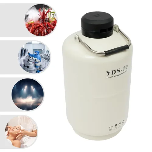 Vista 6 de Contenedor de nitrógeno líquido de 10L/30L, aleación de aluminio Nitrógeno líquido LN2 Tanque Dewar Contenedor criogénico Contenedor (10L)
