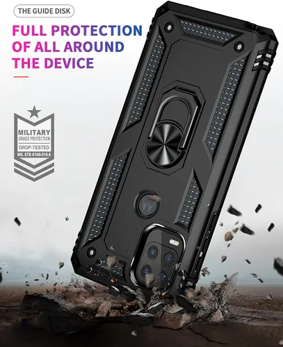 Vista 6 de Androgate Funda compatible con Moto G Stylus 5G con protector de pantalla HD, soporte de anillo de grado militar, soporte para automóvil, prueba