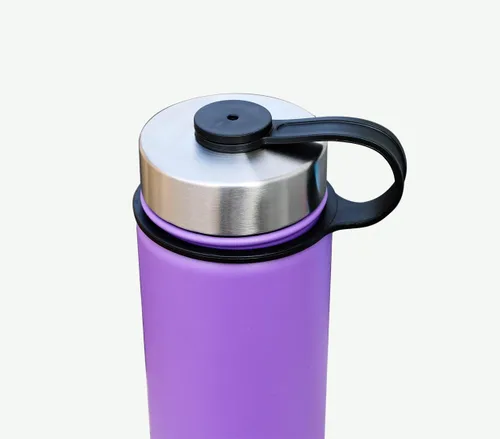 Vista 4 de Tapa para botella de agua deportiva de boca ancha, apta para botella Hydro Flask, Simple Modren, tapa plana de acero inoxidable de repuesto