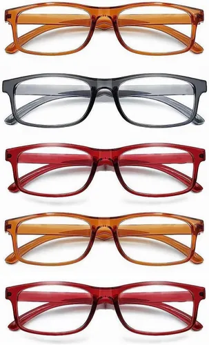 Vista 11 de Paquete de 5 lentes de lectura con bloqueo de luz azul, lentes de lectura para mujeres y hombres, filtro antirayos ultravioleta/reflejo, anteojos