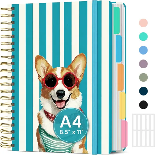 Vista 29 de Taja Cuadernos de espiral para trabajo de 5 materias con divisores K - Vórtice rosa