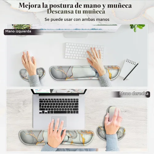 Vista 6 de Gimars Juego Mejorado Ampliado de Espuma Viscoelástica de Gel para Almohadilla de Reposo de Muñeca para Teclado, Soporte de Cojín de Muñeca