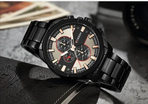 Vista 6 de CURREN Original 8274 - Reloj de pulsera de cuarzo para hombre, resistente al agua, correa de acero inoxidable
