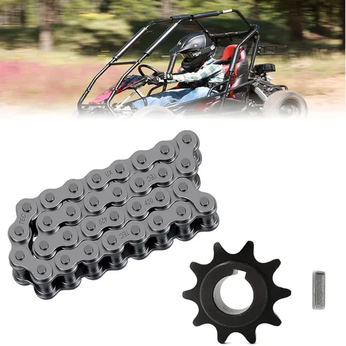 Vista 10 de QYMOTO KT196 Go Kart Cadena de transmisión, cadena de transmisión del eje