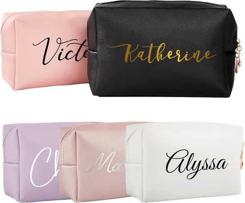 Vista 9 de Roycraft Bolsa de maquillaje de viaje y cosméticos para mujer, Raya, Seersucker bordado