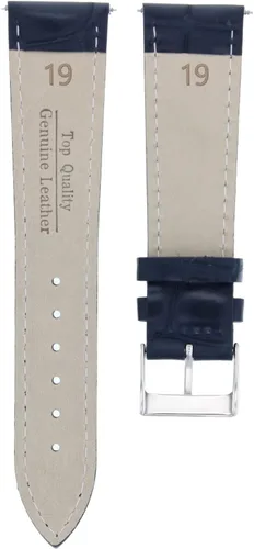 Vista 5 de Ewatchparts CORREA DE RELOJ DE CUERO 19MM PARA RELOJ MONTBLANC AZUL OSCURO BLANCO STITCH