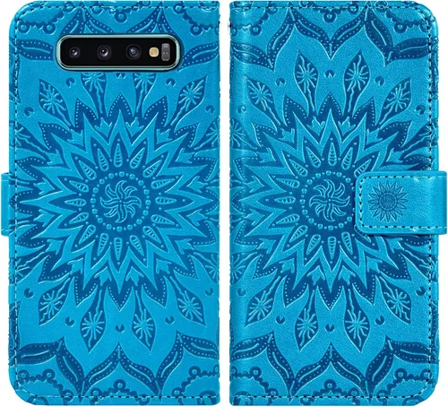Vista 5 de Asuwish Funda de teléfono para Samsung Galaxy S10 Plus con protector de pantalla de vidrio templado, funda delgada de cuero, soporte para tarjetas