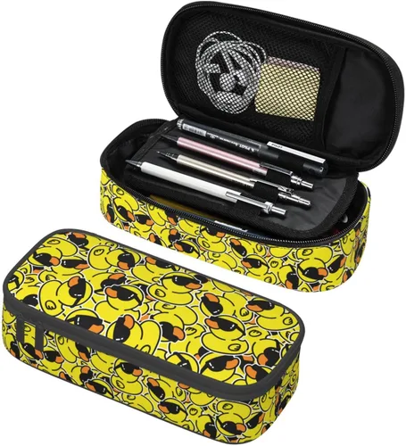 Vista 22 de Estuche organizador de lápices con patrón de gato negro, gran capacidad, papelería con cremallera, suministros escolares, bolsa para lápices