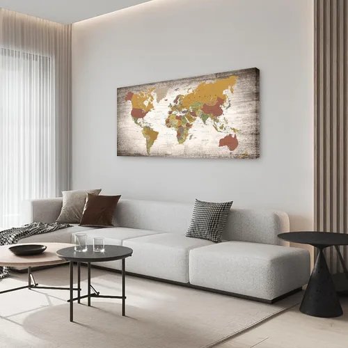 Vista 8 de B0550 - Póster de mapa del mundo, lienzo para pared, diseño moderno enmarcado del mundo, decoración de oficina en casa, mapas, impresiones