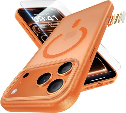 Vista 14 de Funda magnética 3 en 1 a prueba de golpes para iPhone 17 Pro, compatible con MagSafe, protección militar superior, 1 protector de pantalla + 1