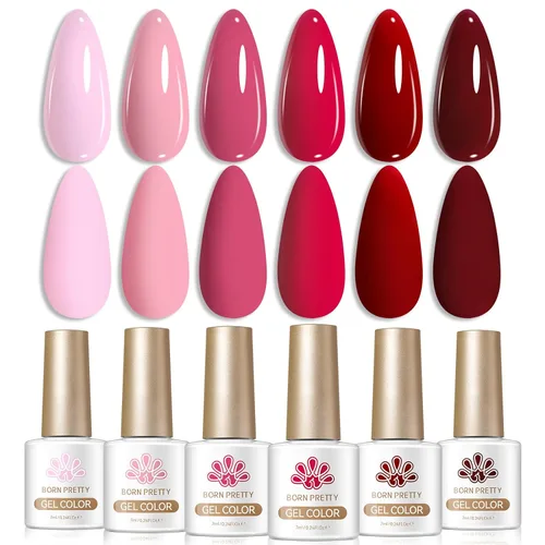 Vista 34 de BORN PRETTY Esmalte de uñas de gel de 6 colores marrón óxido, rojo moca, borgoña Juego de esmaltes de gel de otoño e invierno, tonos beige verde