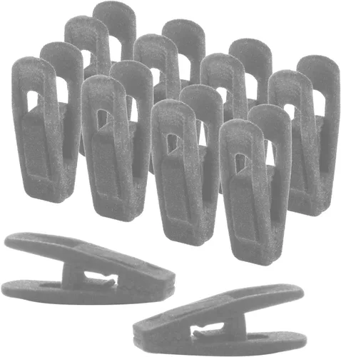 Vista 5 de Clips de terciopelo negro para perchas de terciopelo. Paquete de 10